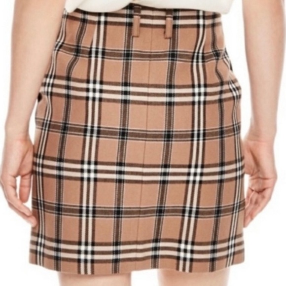 NWT Sandro Paris Sunset Tartan Plaid Camel Mini Skirt - Picture 3 of 8